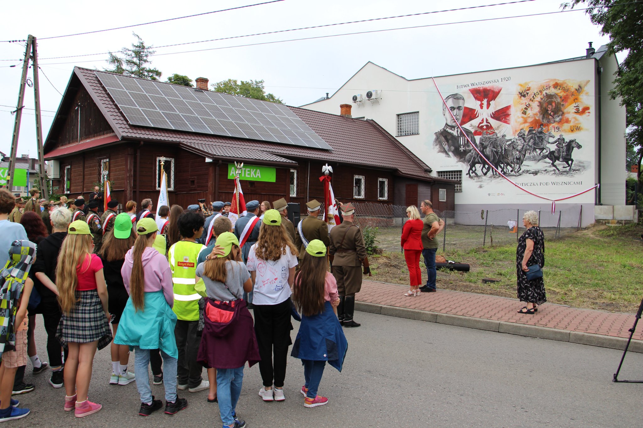 Uroczystość odsłonięcia muralu poświęconego Bitwie Warszawskiej