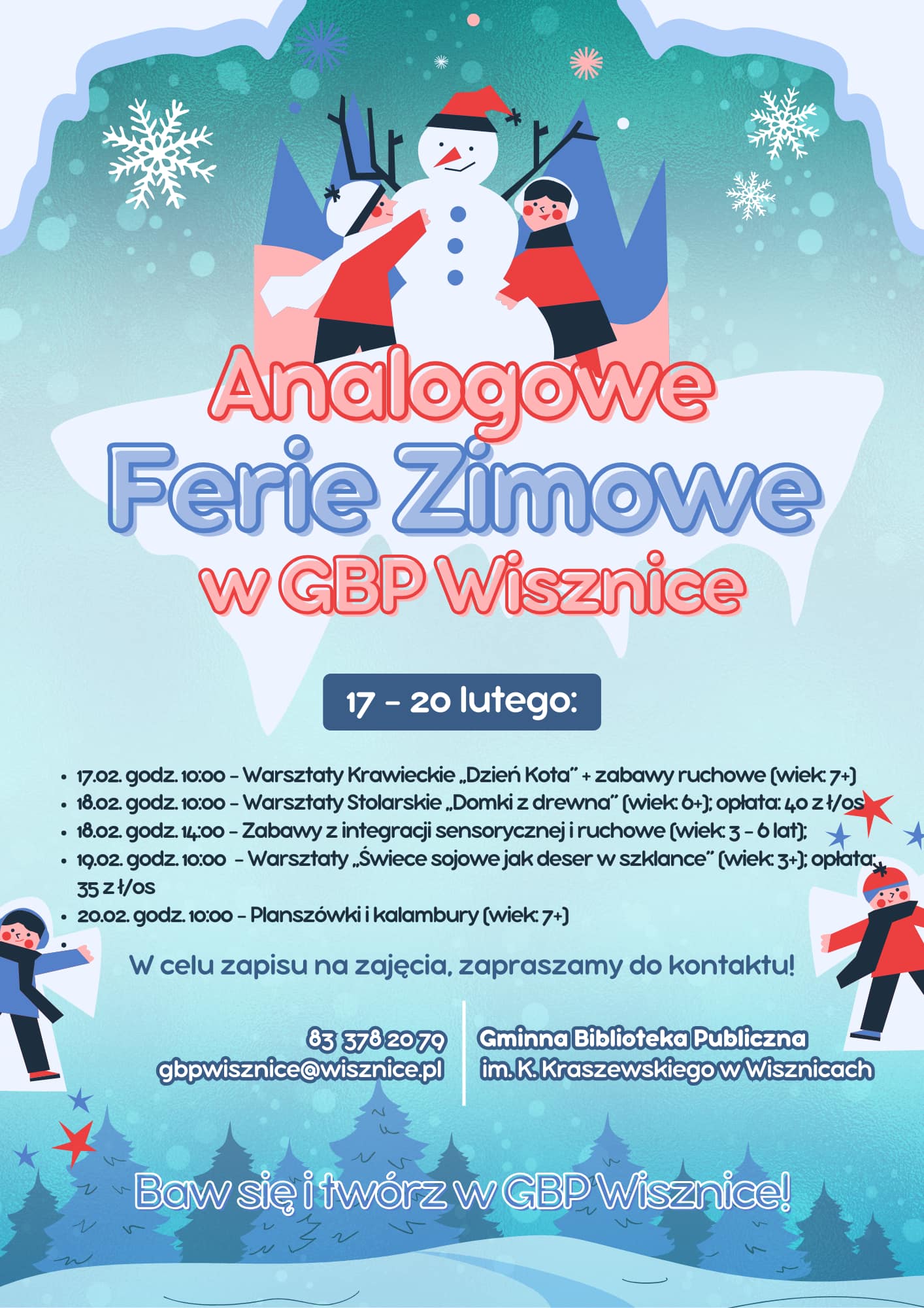 Analogowe ferie zimowe z GBP Wisznice 