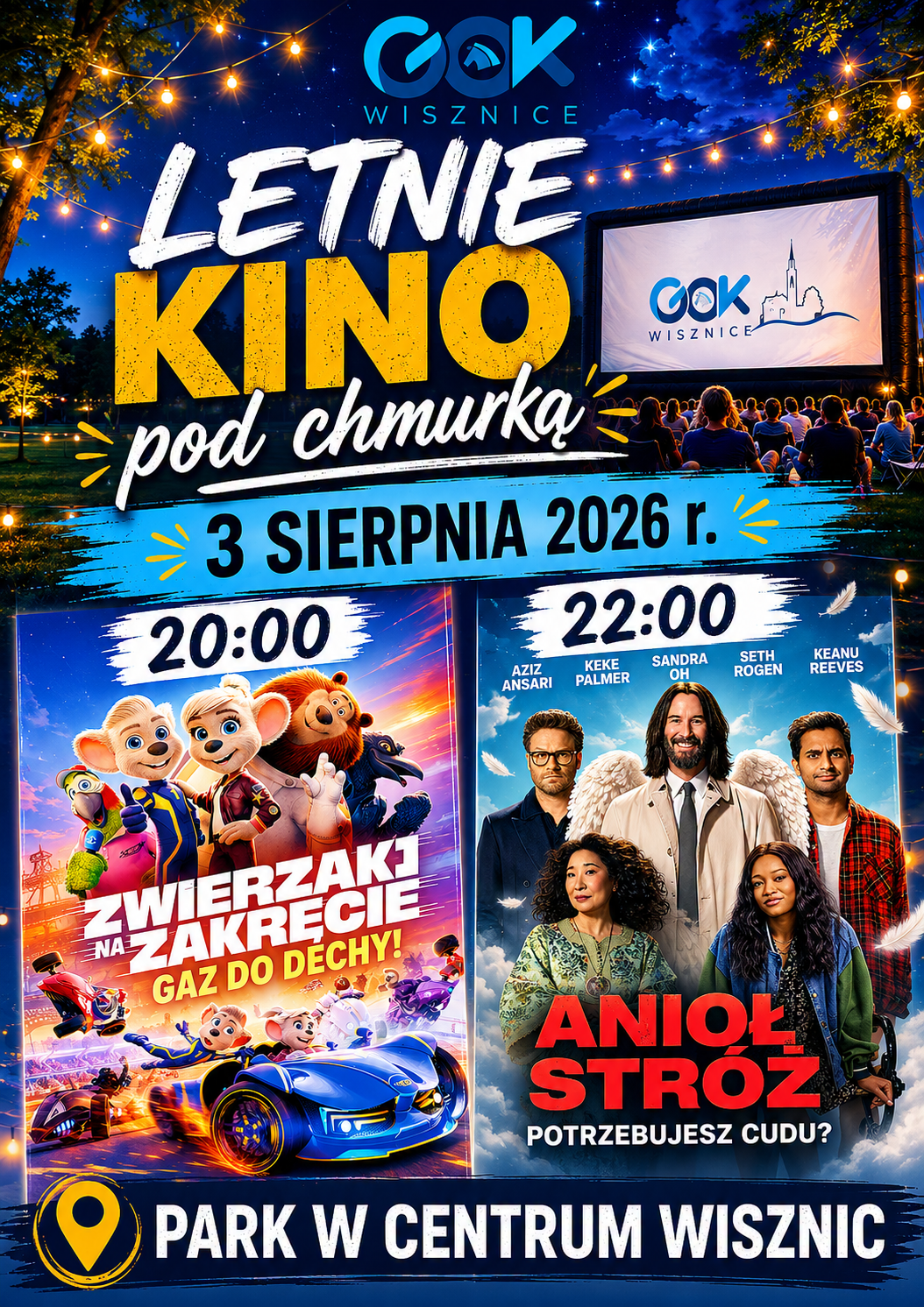 Letnie Kino pod Chmurką w Wisznicach – zapraszamy na seanse filmowe!