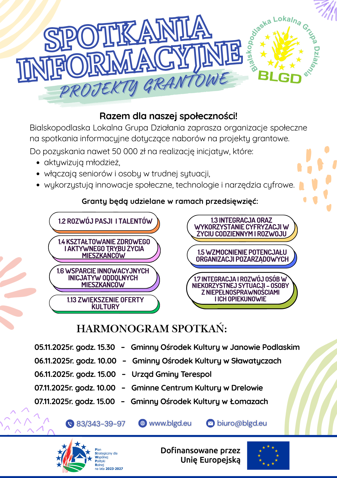Spotkanie informacyjne w sprawie naboru na wybór grantobiorców BLGD