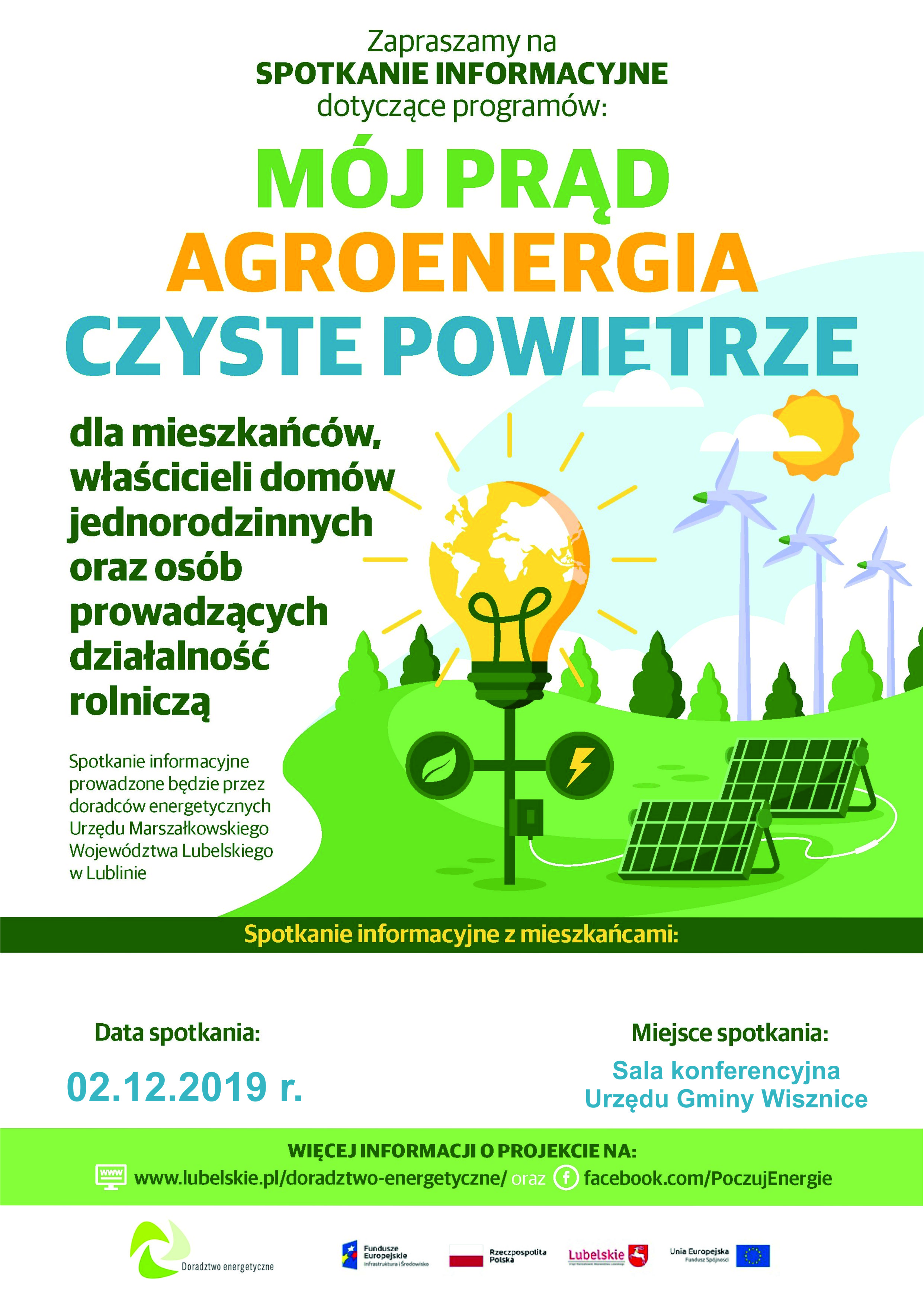 Spotkanie dla mieszkańców nt. programów "Mój prąd", "Agroenergia" i "Czyste Powietrze"