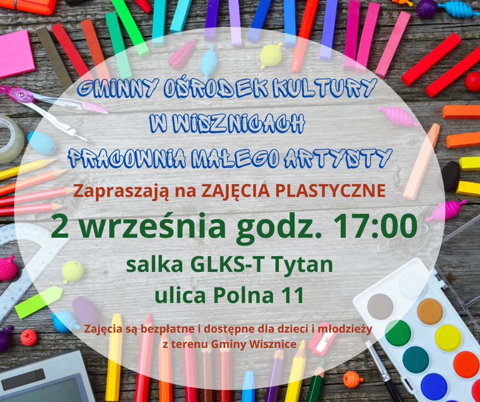 Zajęcia plastyczne dla dzieci i młodzieży – start już 2 września!