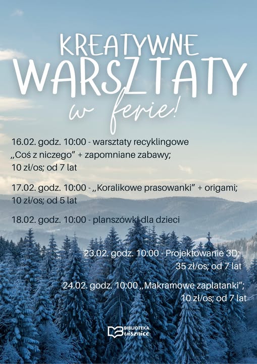 Ferie zimowe pełne radości i kreatywnej zabawy - oferta naszych jednostek kultury 